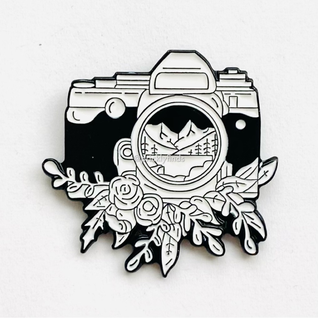 8/$40 Camera Capturing Nature Enamel Pin